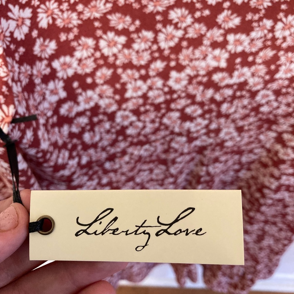 Red, floral, Liberty Love dress, size-Medium